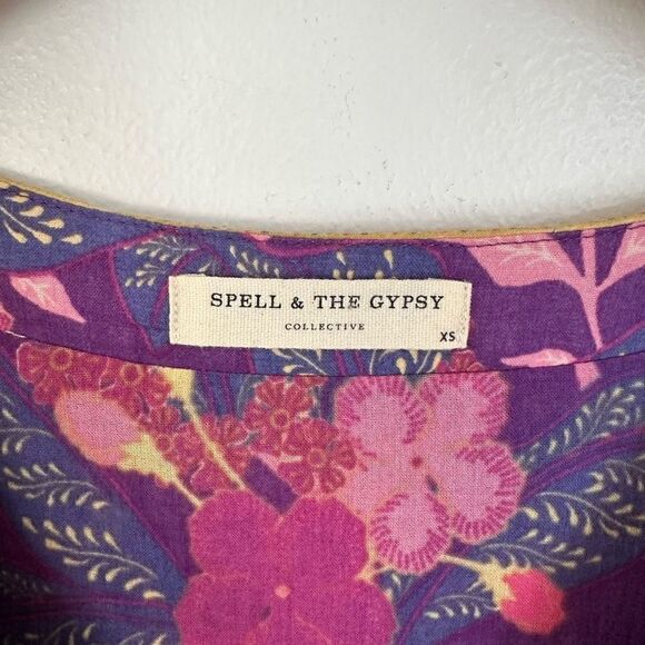 Spell & The Gypsy Collective Bianca Wisteria Purple Organic Cotton Maxi Dress - Picture 4 of 16